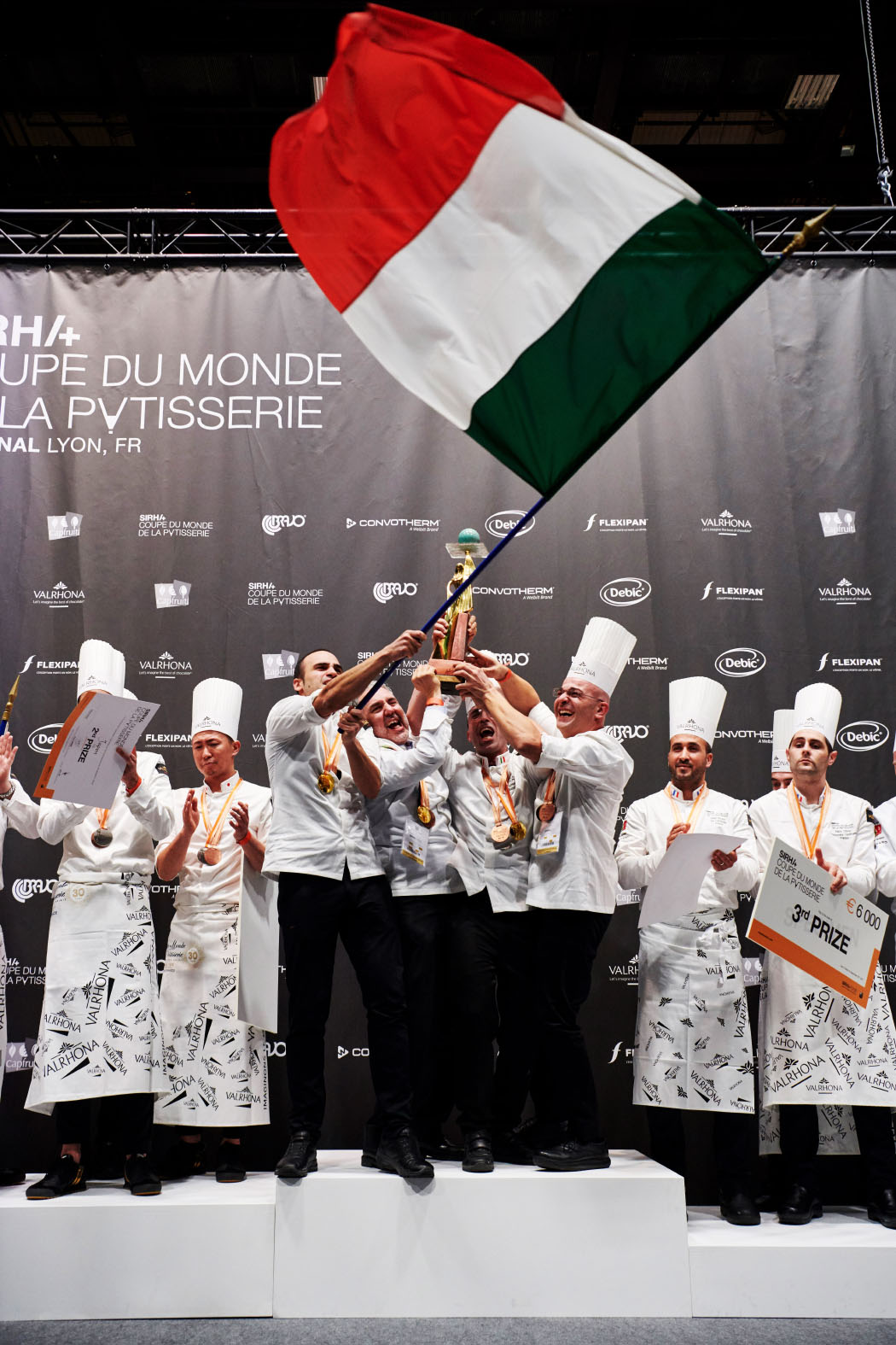 Podium de la Coupe du Monde de la Pâtisserie par Julien Bouvier