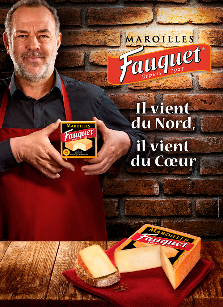 Key visual du fromage Fauquet par Julien Bouvier