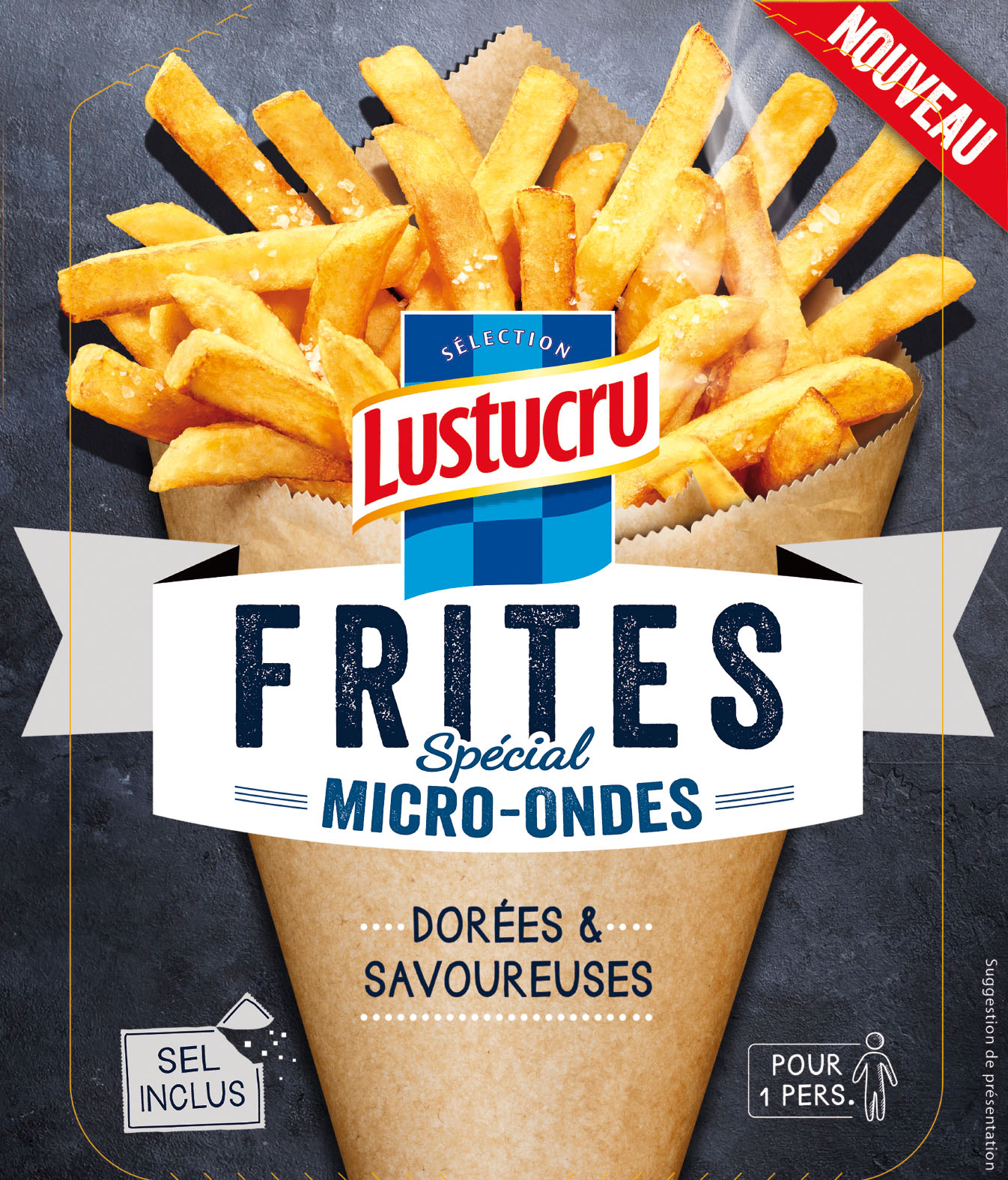 Packaging Lustucru frites par Julien Bouvier