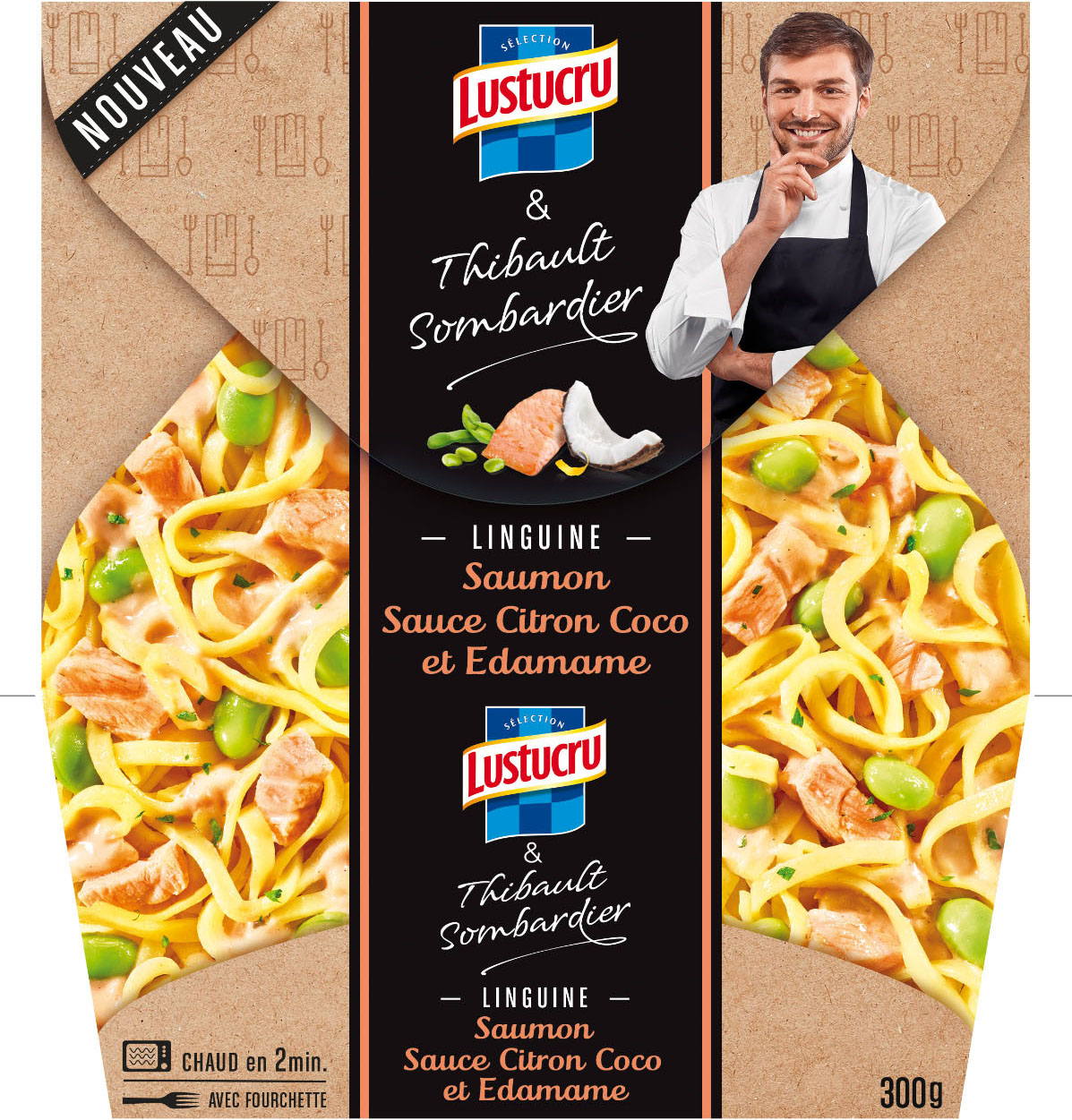 Packaging Lustucru linguine au saumon par Julien Bouvier